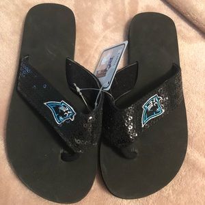 Carolina panther flip flops
